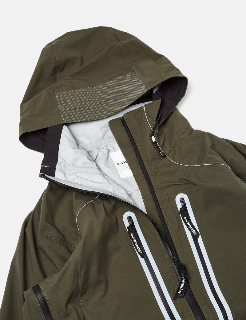 and wander - Pertex Shield Rain Jacket (Khaki)