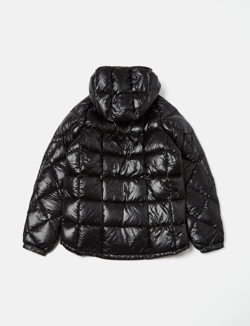 And Wander Diamond Stitch Down Hooded Jacket - Black