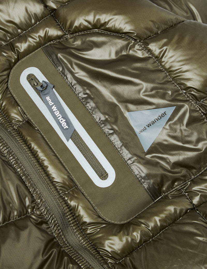 And Wander Diamond Stitch Down Jacket - Khaki Brown