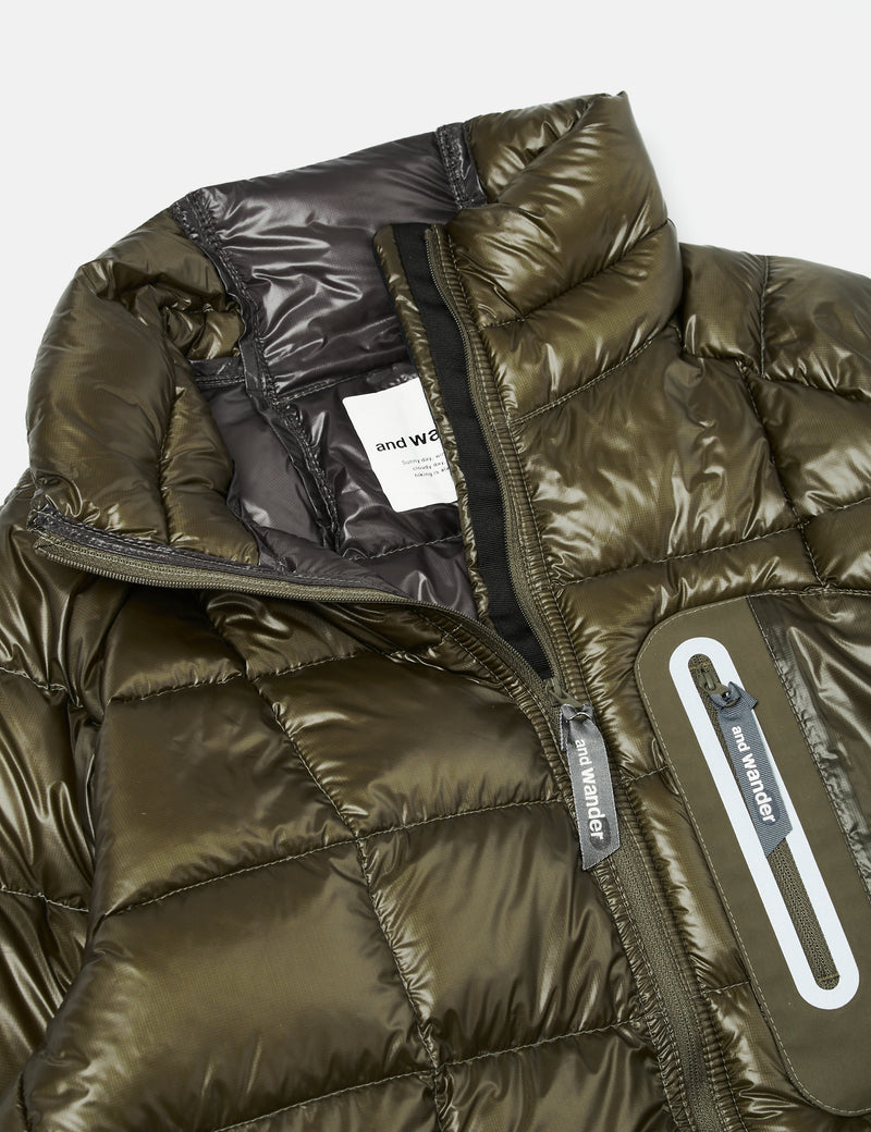 And Wander Diamond Stitch Down Jacket - Khaki Brown