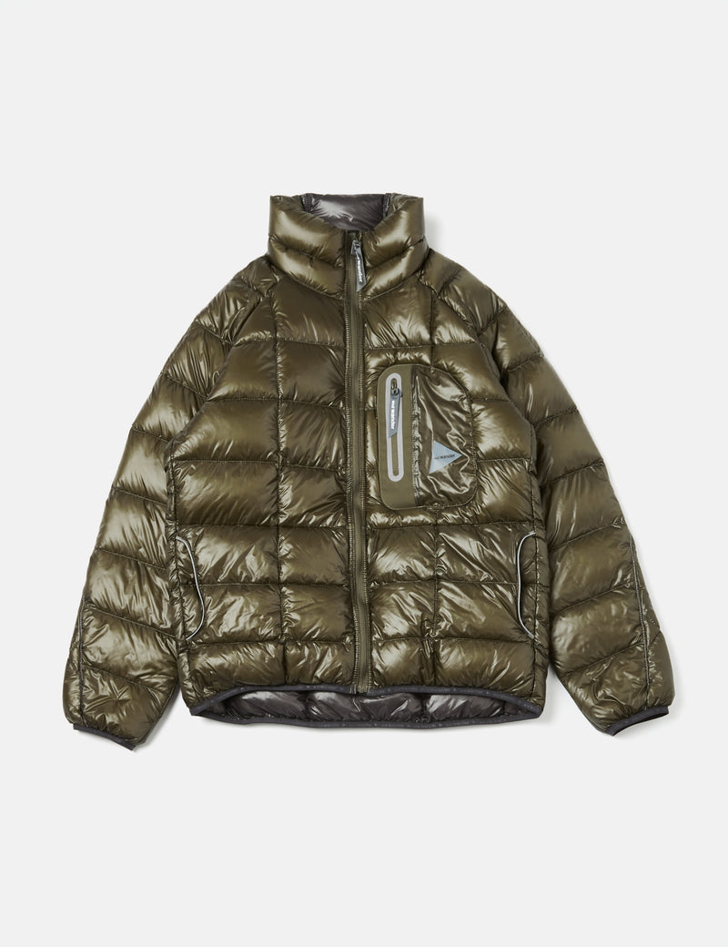 And Wander Diamond Stitch Down Jacket - Khaki Brown