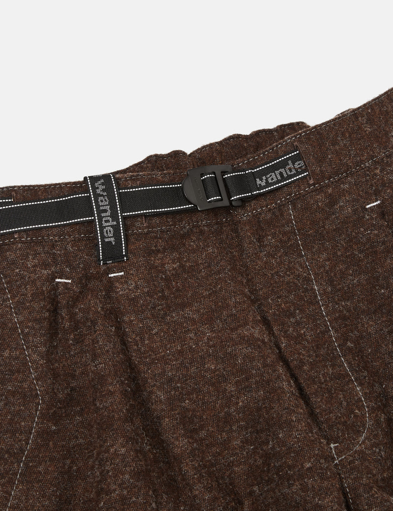 And Wander Wool Twill Pants (Tapered) - Brown