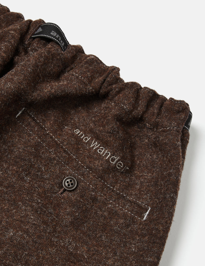And Wander Wool Twill Pants (Tapered) - Brown