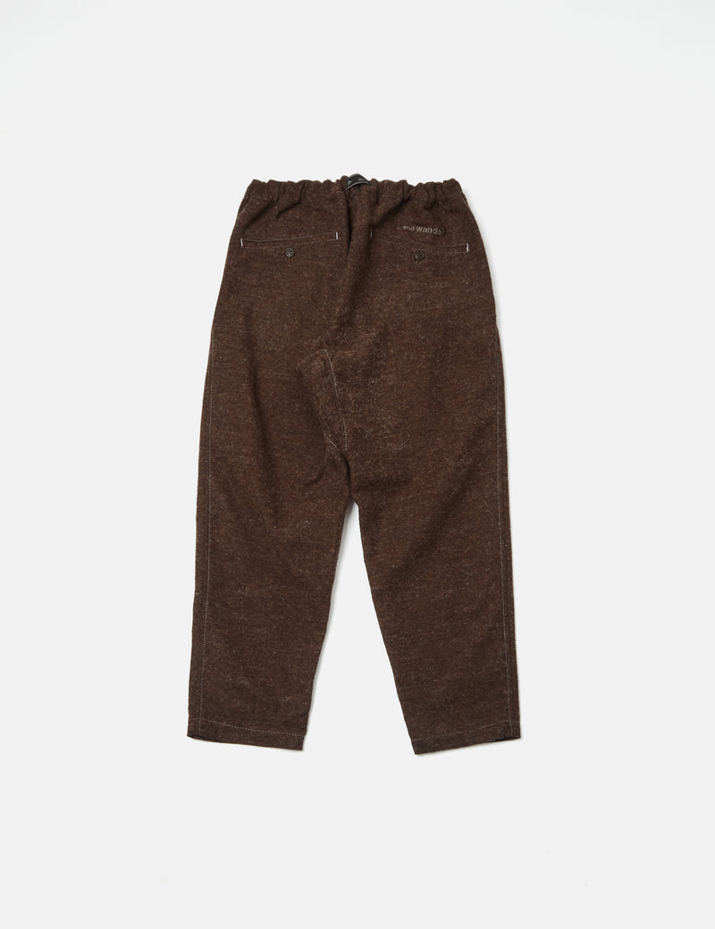 And Wander Wool Twill Pants (Tapered) - Brown