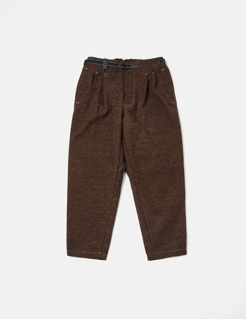 And Wander Wool Twill Pants (Tapered) - Brown