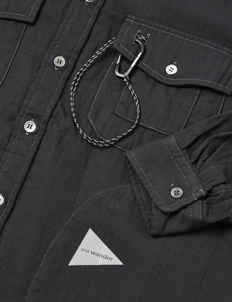 And Wander Twill Shirt - Charcoal Grey