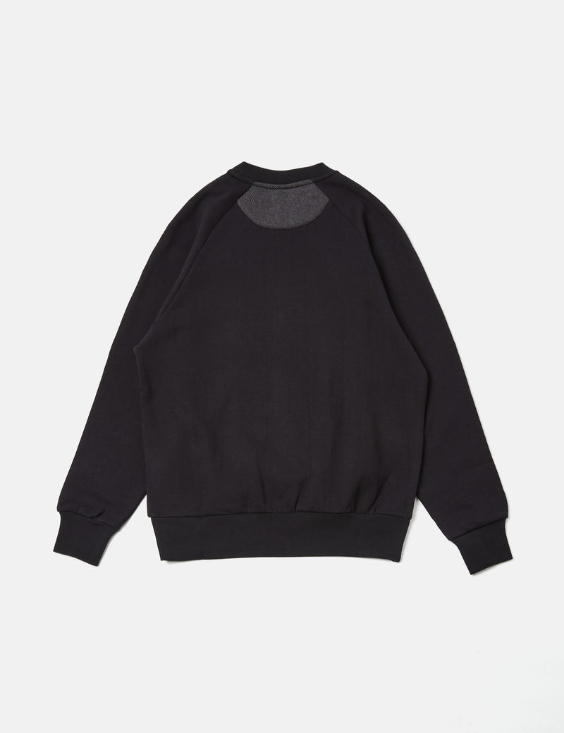 And Wander Cotton Wool Sweatshirt  - Black