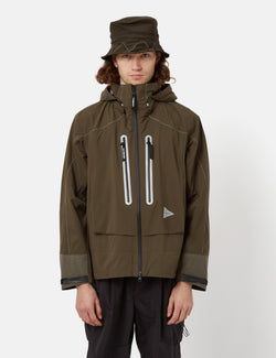 And Wander Pertex Shield Rain Jacket Khaki Brown I Article