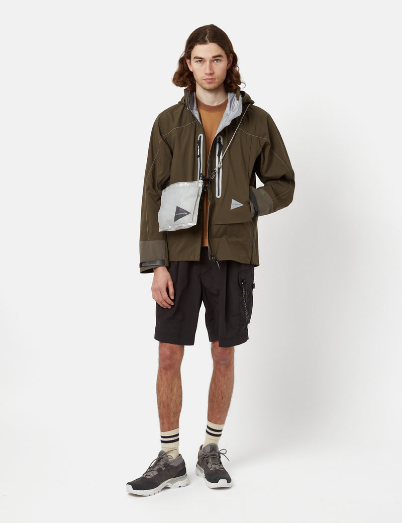 And Wander Pertex Shield Rain Jacket - Khaki Brown