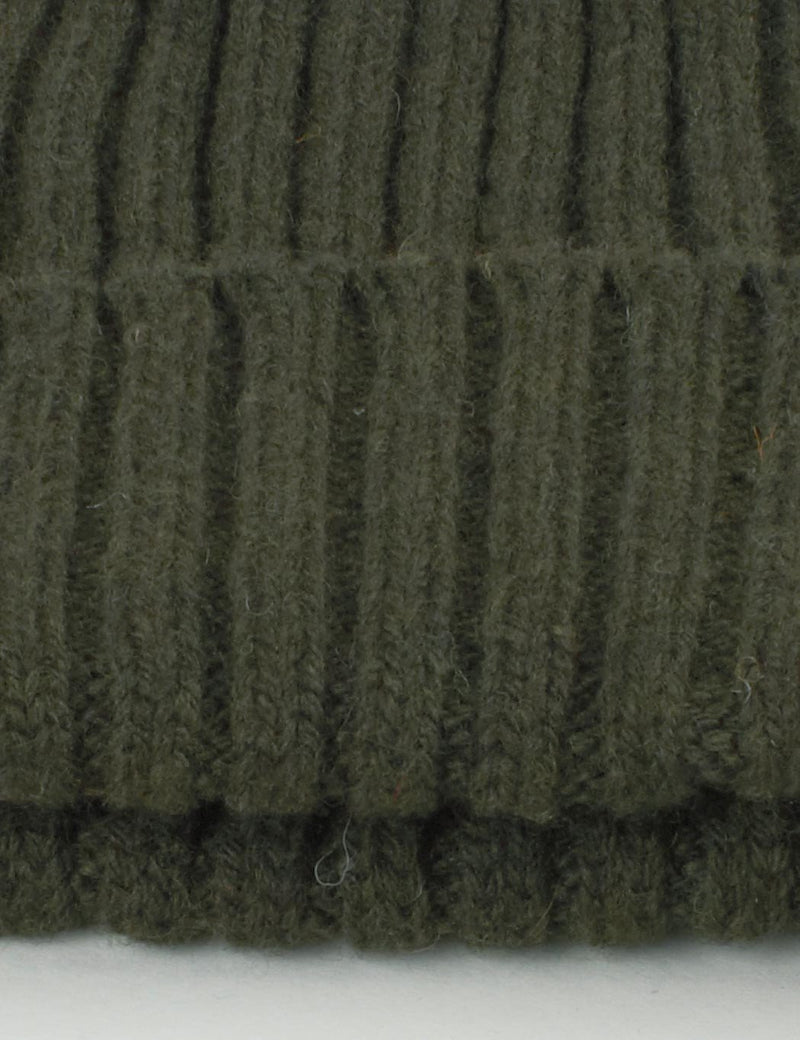 Highland 2000 Ribbed Beanie Hat - Olive Green
