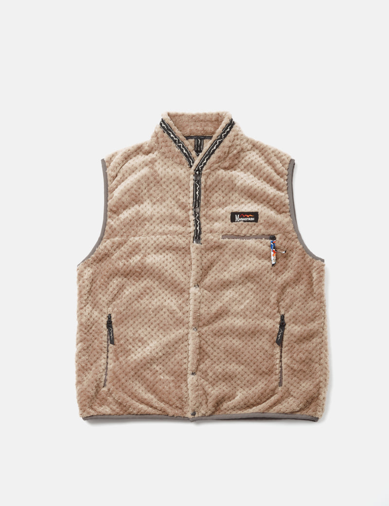 Manastash Thermal Fleece Vest - Beige