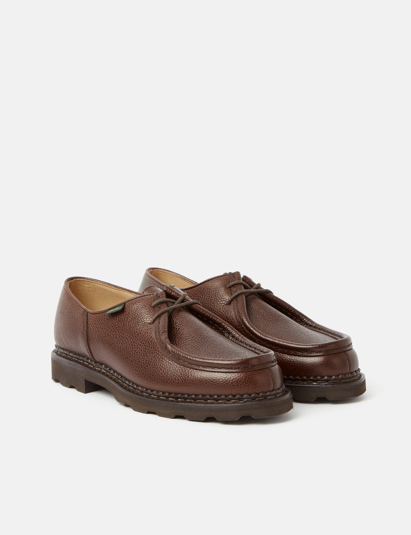 Paraboot Michael Derby Shoe (Grain Leather) - Ebony Brown