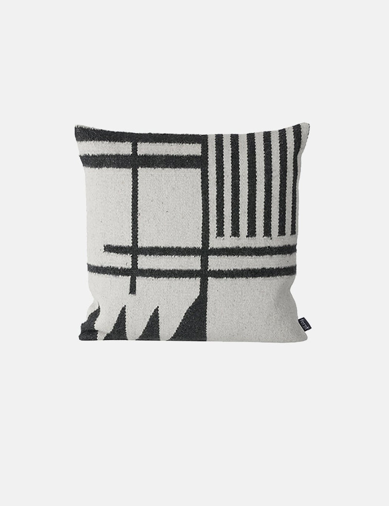 Ferm Living Kelim Cushion - Black Lines