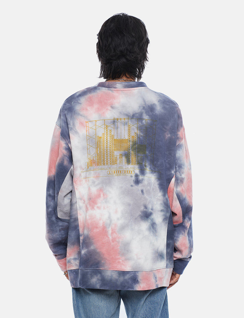 Liberaiders Tie Dye Crewneck Sweatshirt - Navy Blue
