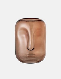 Bloomingville Glass Vase (Face) - Brown