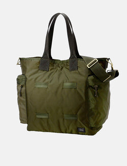 Porter Yoshida & Co Force Zwei-Wege-Einkaufstasche - Olive Drab