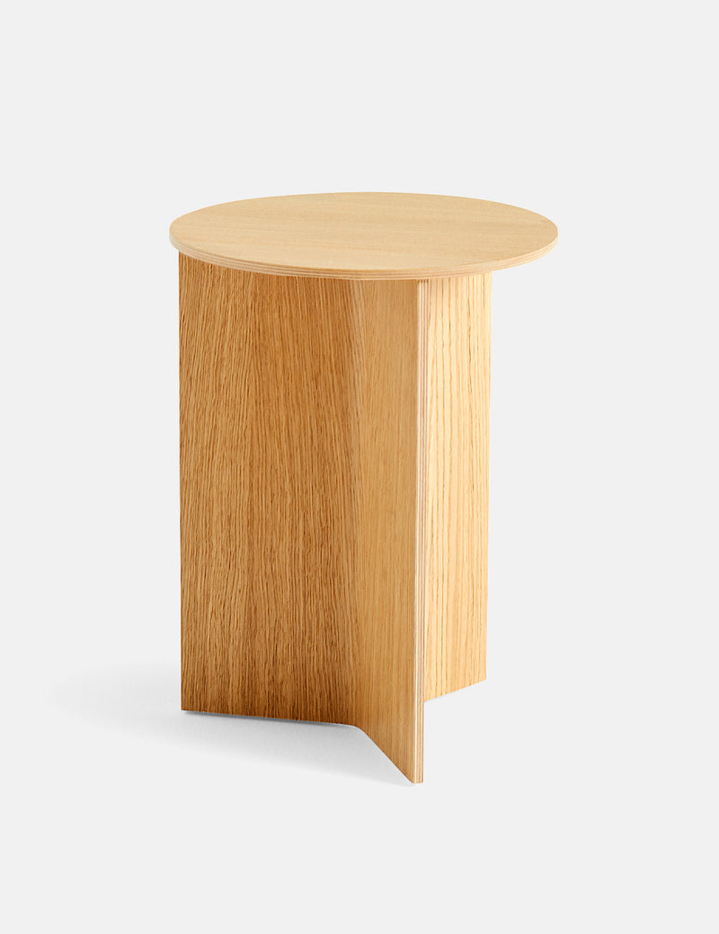 Hay Slit Wood Side Table - Oak