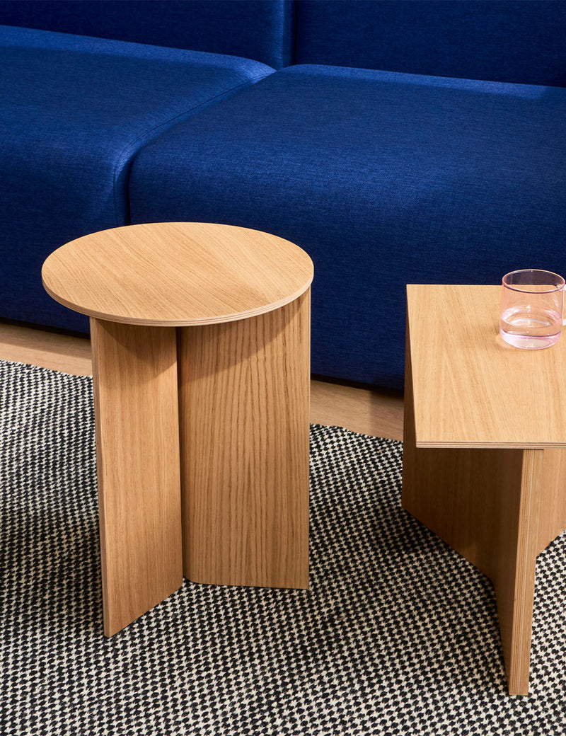 Hay Slit Wood Side Table - Oak