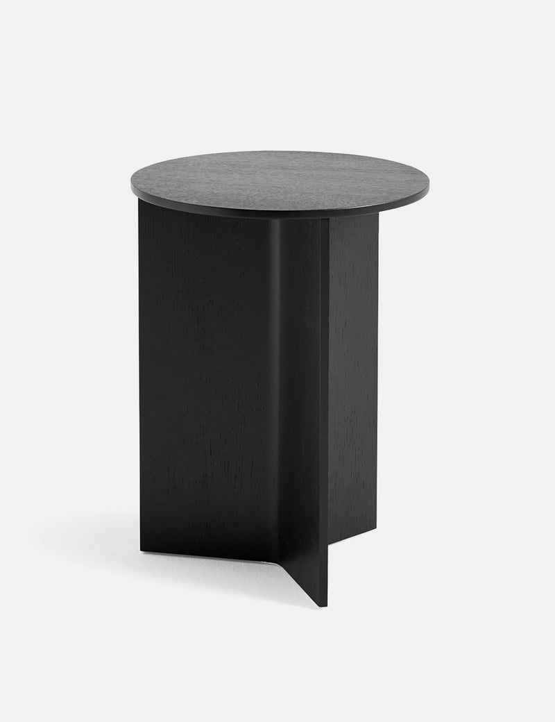 Hay Slit Wood Side Table - Black Oak