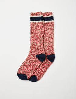 Red Wing Striped Wool Rag Crew Sock - Red/Navy