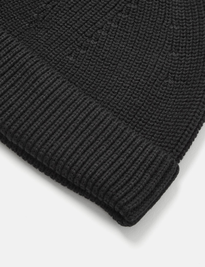 Snow Peak Knit Beanie Hat - Black