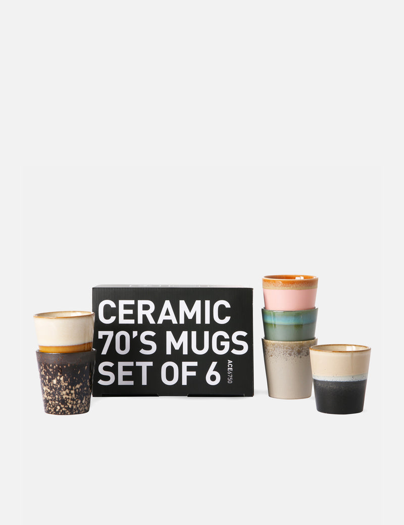 HKliving 70s Coffee Mugs (Set Of 6) - Oberon