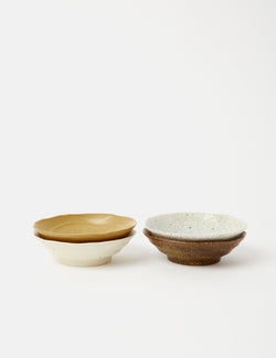 HKliving Japanese Shallow Bowls (Set of 4) - Mixed