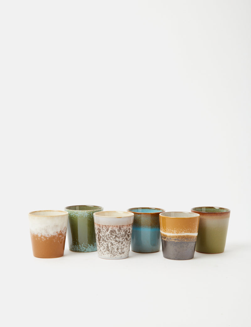 HKliving 70s Coffee Mugs (Set of 6) - Phoenix