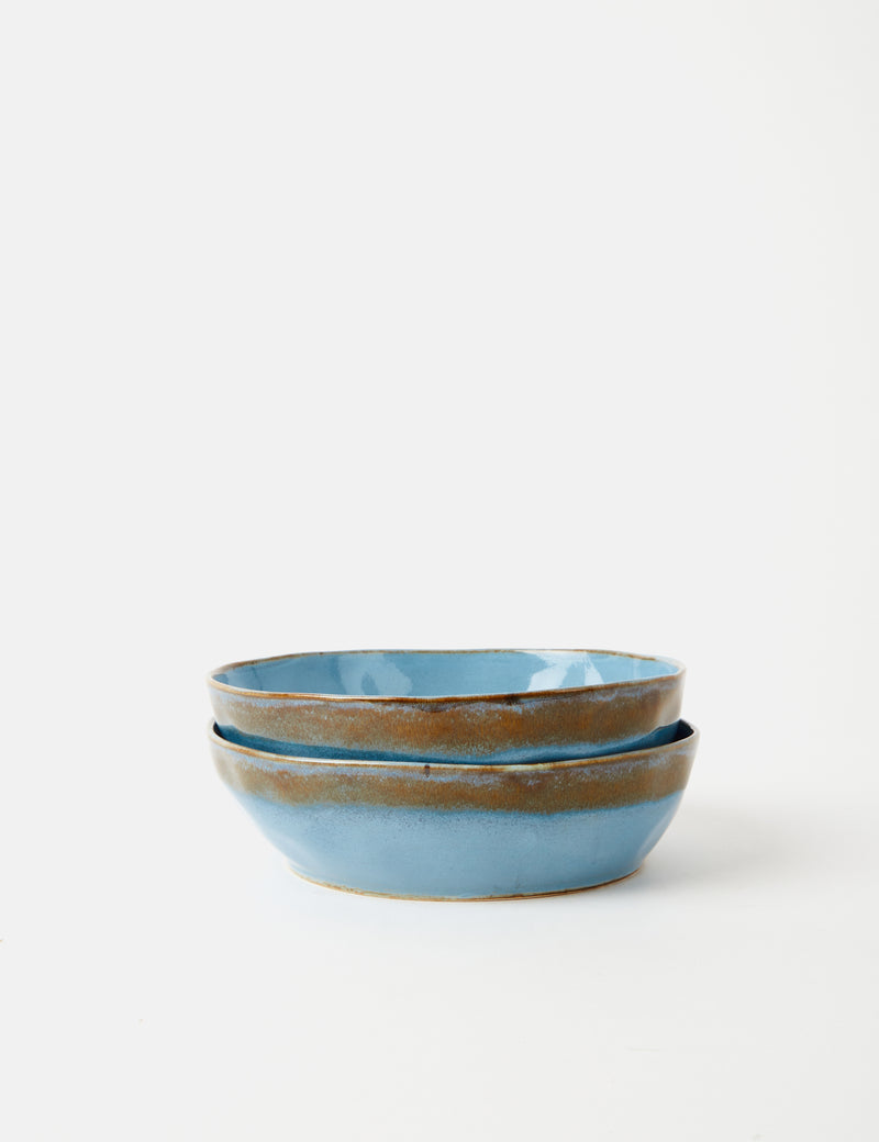 HKliving 70s Pasta Bowls (Set of 2) - Lagune