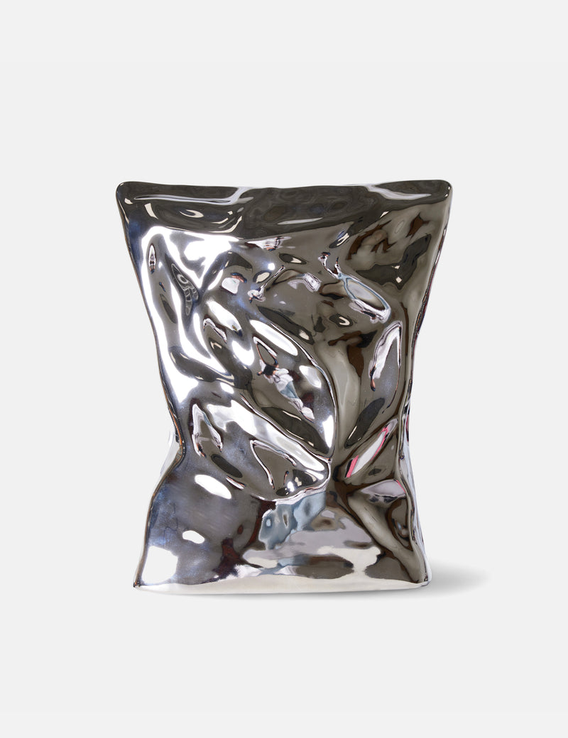 HKliving Bag Of Crisps Vase - Chrome