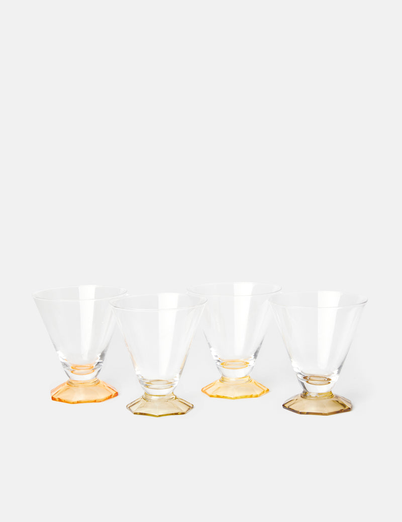 HKliving Coloured Cocktail Glass (Set of 4) - Clear