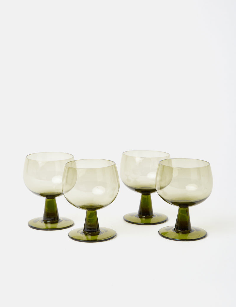 HKliving Low Wine Glasses (Set of 4) - Green