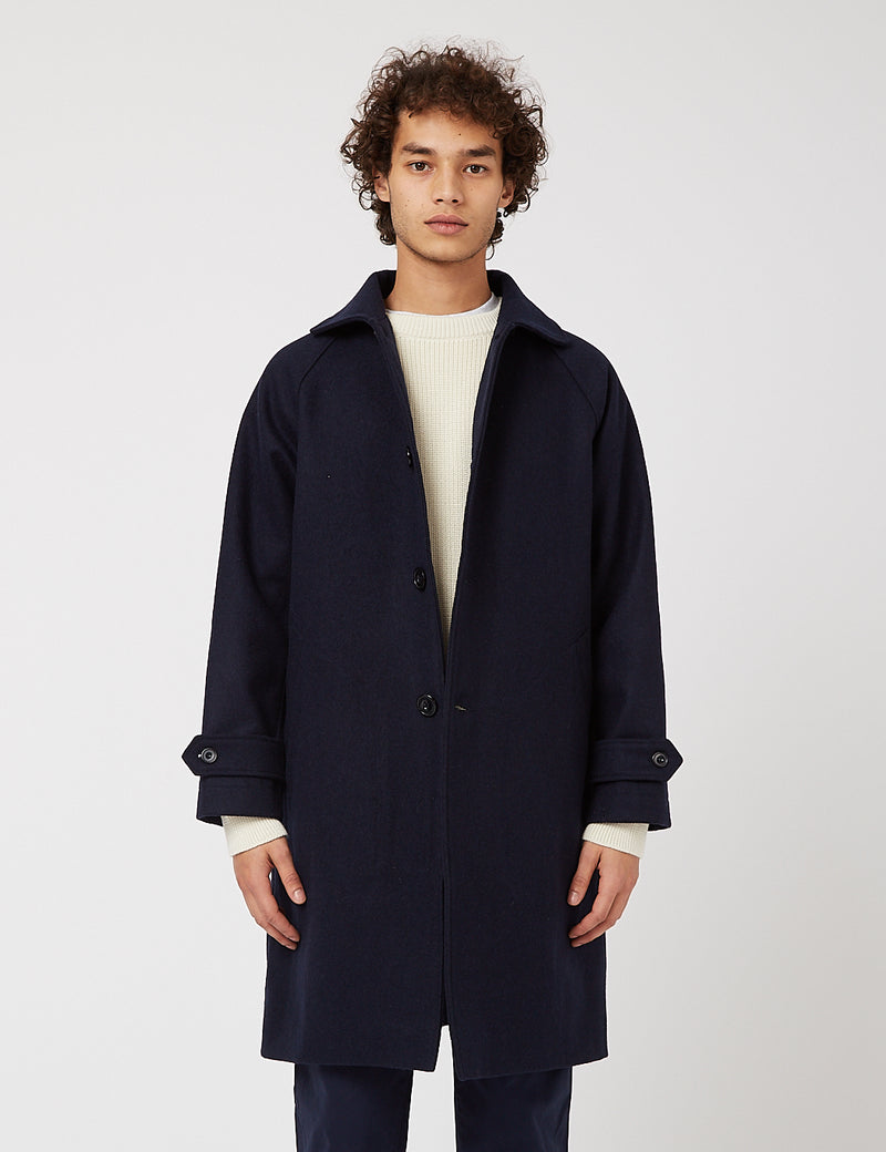 Arpenteur Utile Melton Wool Coat - Navy Blue