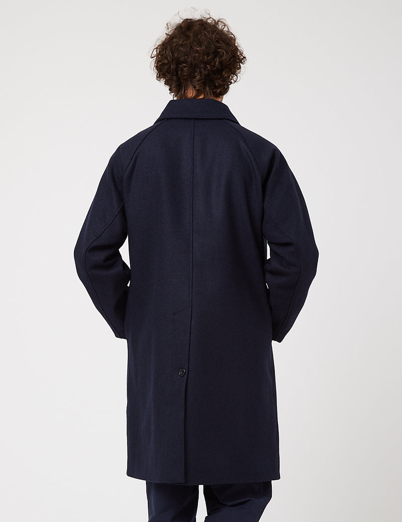 Arpenteur Utile Melton Wool Coat - Navy Blue