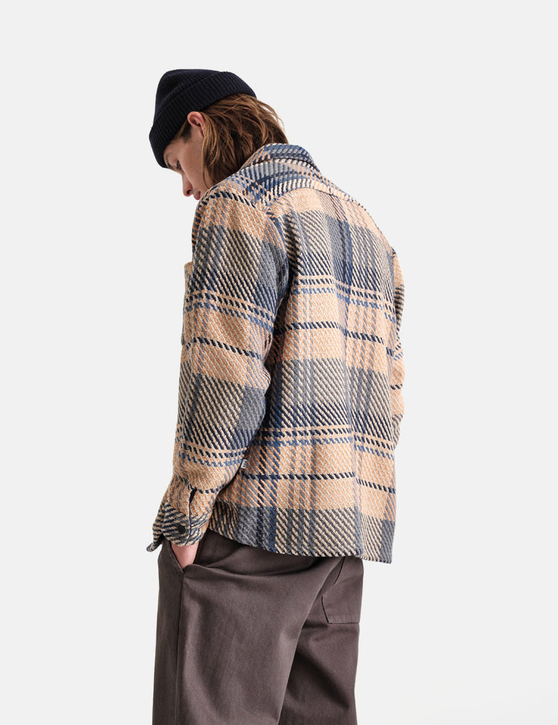 Wax London Whiting Overshirt - Navy Blue Multi