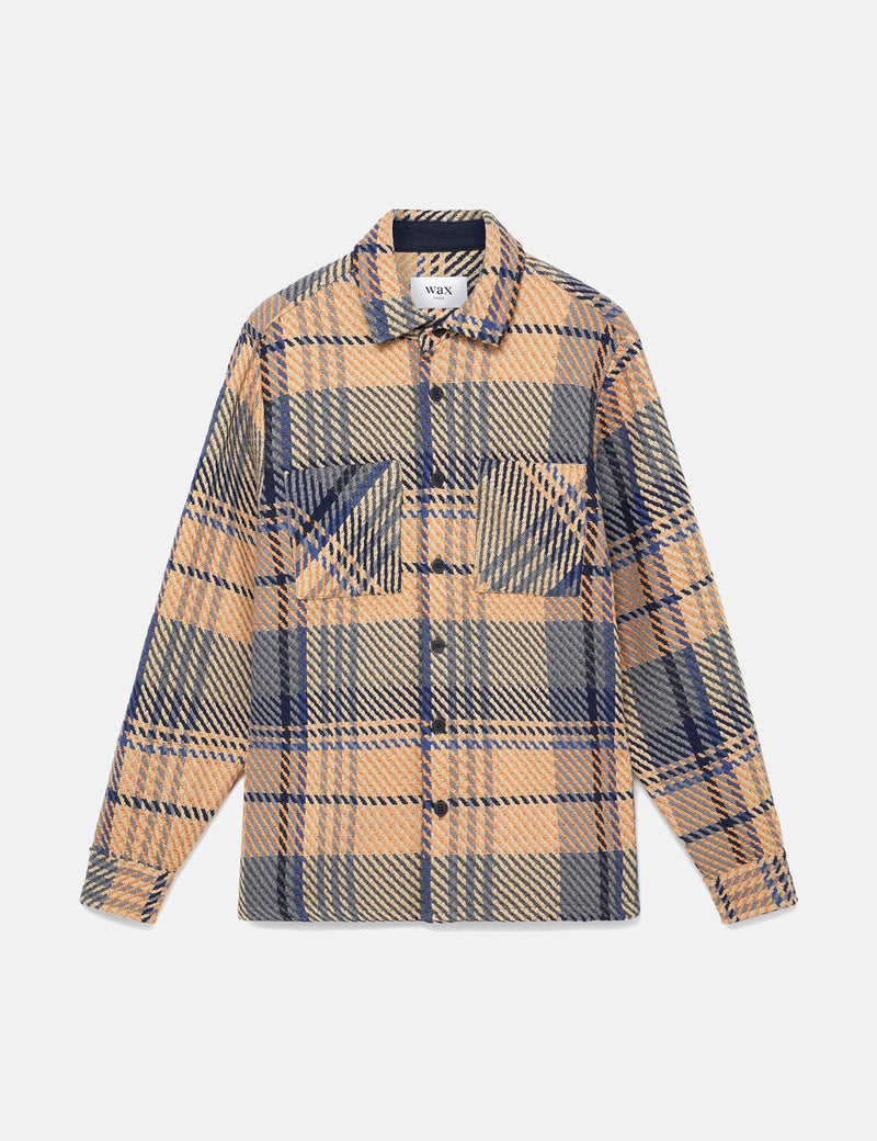 Wax London Whiting Overshirt - Navy Blue Multi