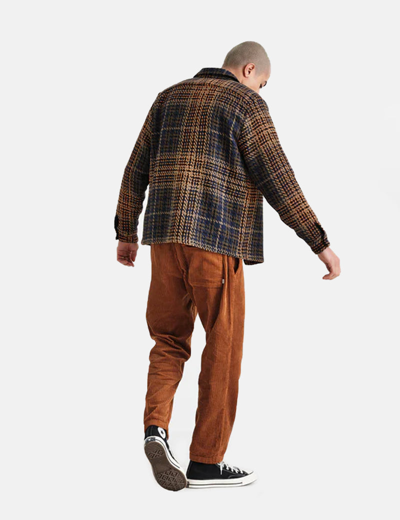Wax London Whiting Overshirt (Heritage Check) - Navy/Khaki