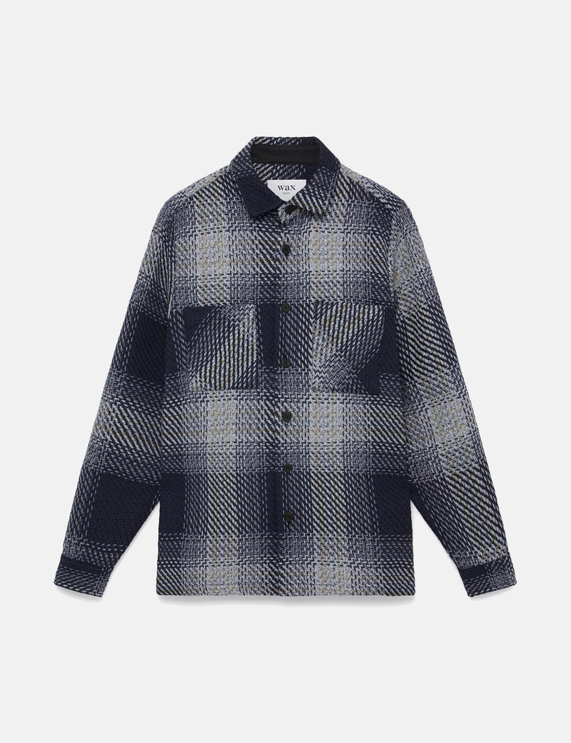 Wax London Whiting Overshirt - Navy Blue/Khaki