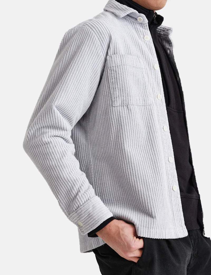Wax London Whiting Overshirt (Cord) - Grey Violet