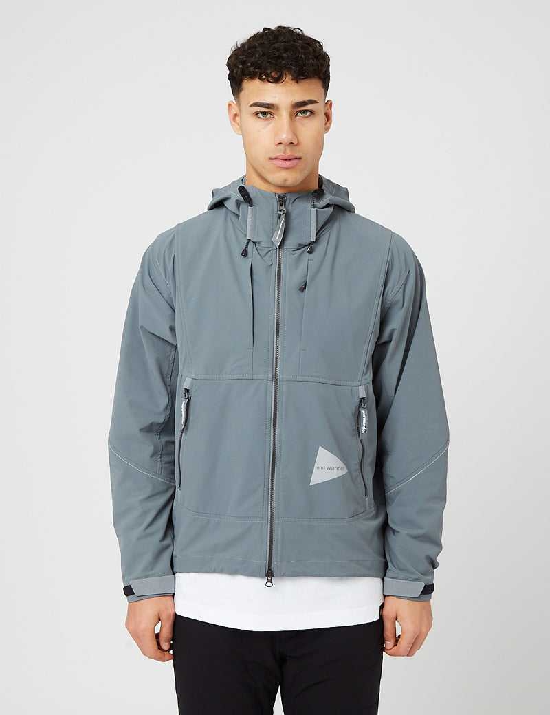 And Wander Schoeller 3Xdry Stretch Jacket Light Blue Article