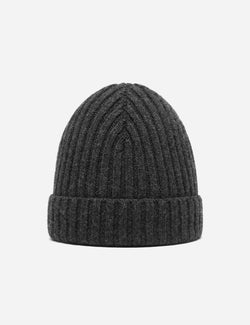 Bhode Rib Beanie Hat (Lammwolle) - Anthrazit