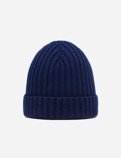 Bhode Rib Beanie Hat (Lammwolle) - Marineblau
