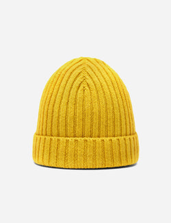 Bhode Rib Beanie Hat (Lambswool) - Mustard Yellow