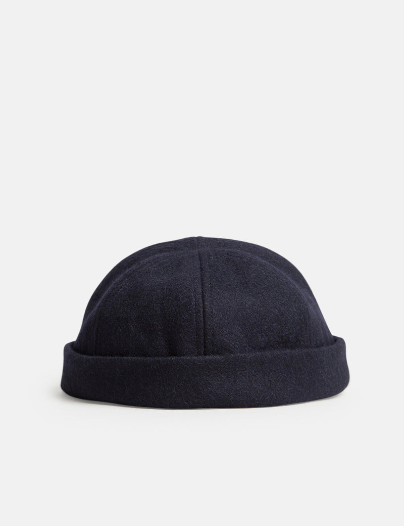 Bhode Dock Worker Hat (Wool) - Midnight Navy