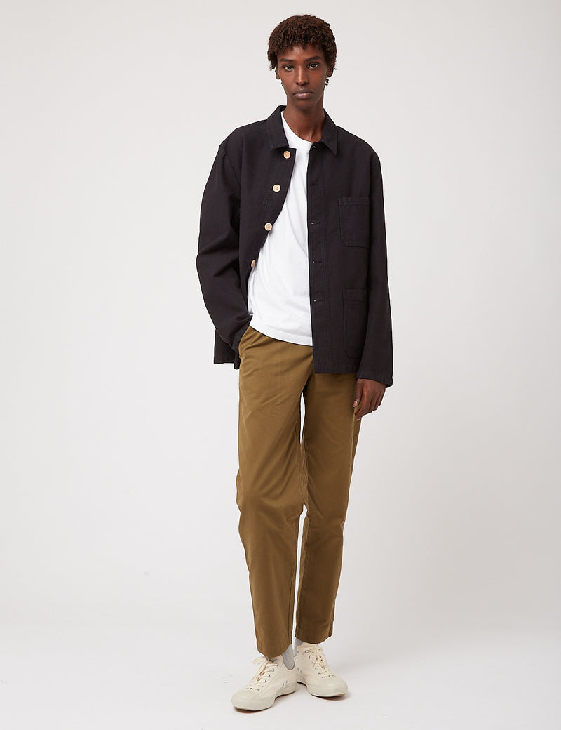 Bhode Chore Jacket (Wood Buttons) - Black