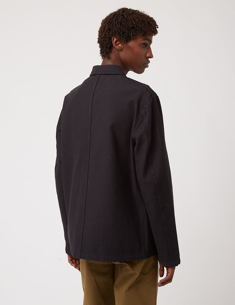 Bhode Chore Jacket (Wood Buttons) - Black