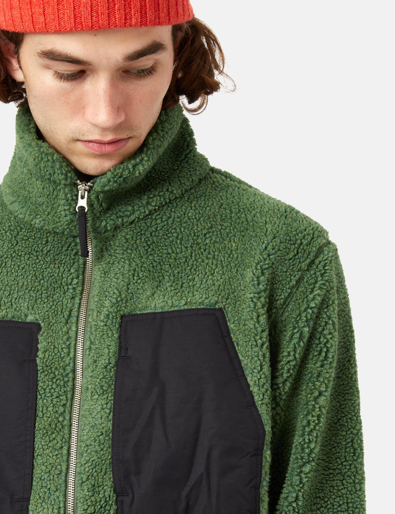 Bhode Sherpa Zip Fleece Jacket - Sage Green