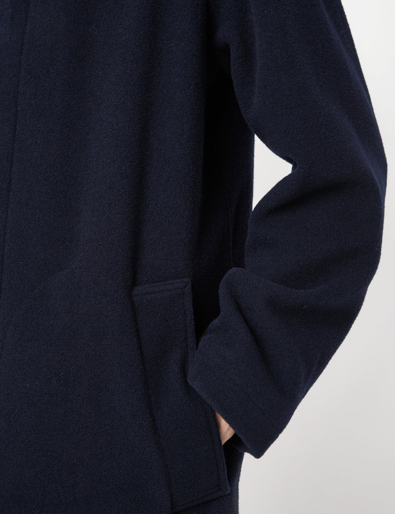 Bhode Wool Mac - Navy Blue