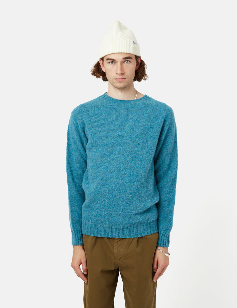 Bhode Lambswool Jumper（Made in Scotland）-アズールブルー