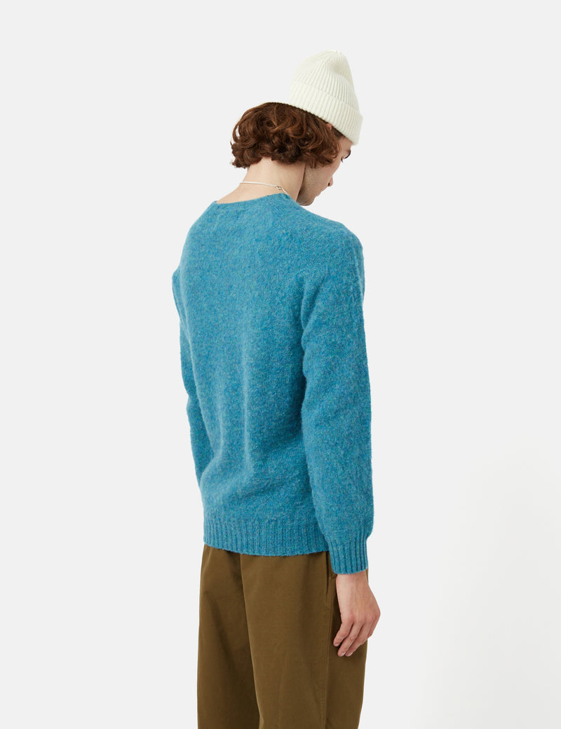 Bhode Supersoft Lambswool Jumper (Made in Scotland) - Azure Blue